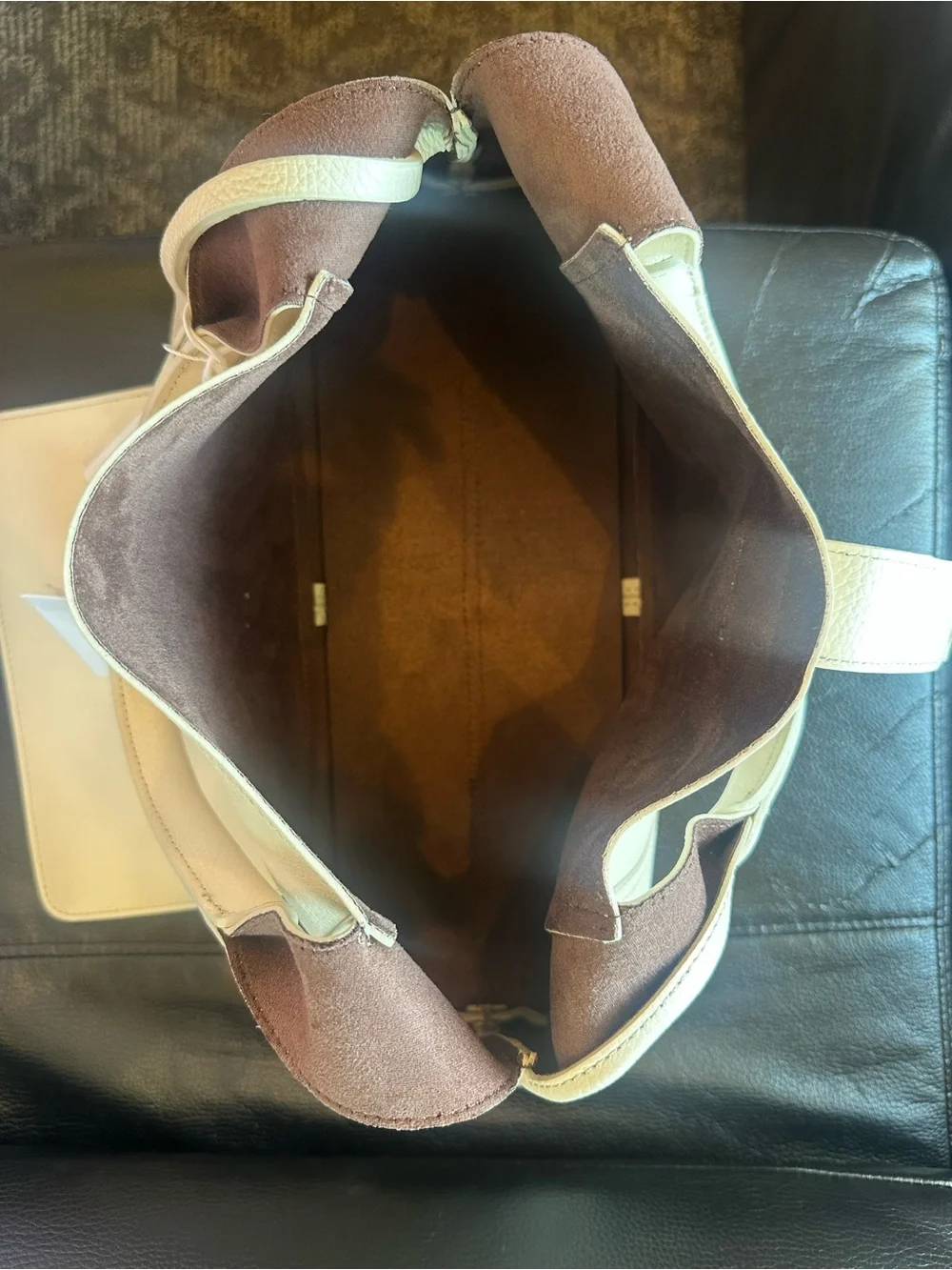 Cream Leather Hobo Bag - Marina Galanti